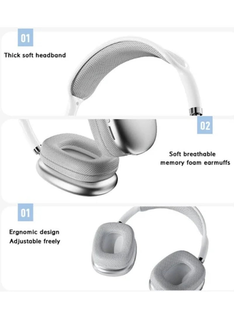 P9 PRO MAX Immersive Active Noise Cancelling Wireless Headphones WHITE