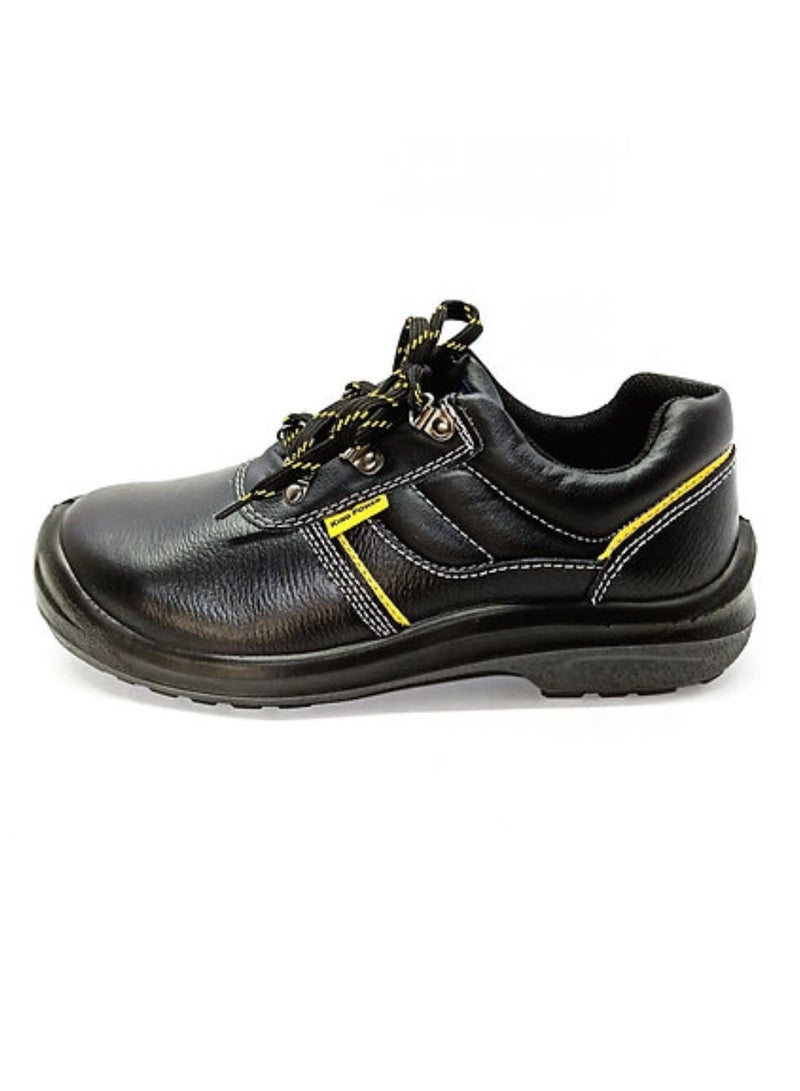 Steel Toe Boots for Men Work Boots Industrial Construction Non-Slip WaterProof Leather Shoes Anti-Puncture Safety Boots Breathable Comfortable Size:UK 10.5(BLACK)