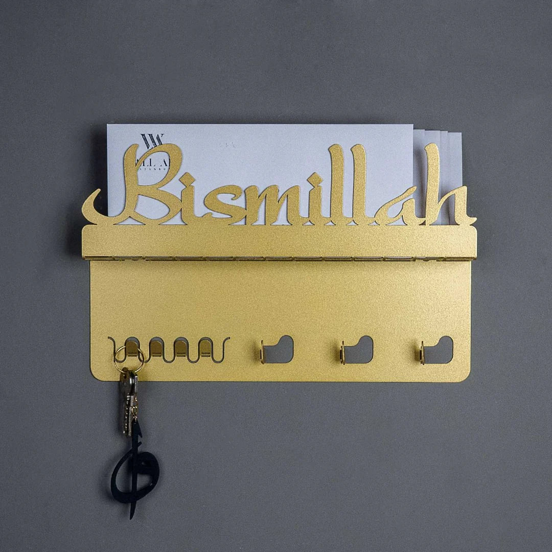 Bismillah Acrylic Wall Key Holder