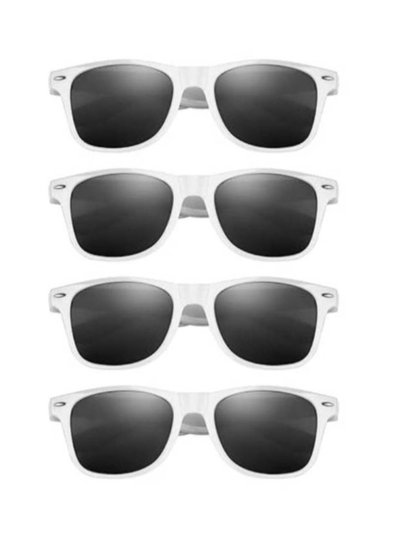UV Protection Wayfarer Sunglass WHITE Pack of 4 Pieces