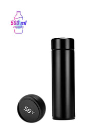 LED Smart Temperature Display Vacuum Thermal Bottle Black