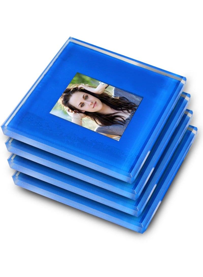 Photo Coaster | Personalised Glass Photo Coasters | Photo Coasters set of 4 | Photo Insert Square Placemat