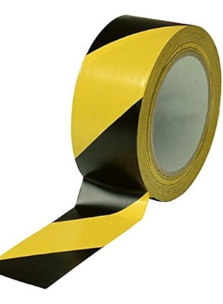 Warning Tape Self Adhesive Black & Yellow Hazard Warning Safety Stripe Tape Caution Barrier Sticky Tapes for Best Readability Maximum Visibility Designed for Danger/ Hazardous Areas (33M)