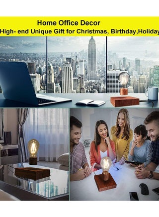Magnetic Levitating Floating Wireless LED Light Bulb Desk Lamp for Unique Gifts, Room Decor, Night Light, Home Office Decor Desk Tech Toys