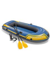Challenger Inflatable Boat Set – Durable Pvc With Deluxe Oars, High-Output Pump, Triple Air Chambers & Heavy-Duty Grab Handle (236X114X41 Cm)