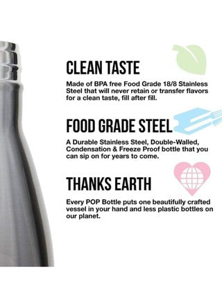 1000ml Stainless Steel Water Bottle Double Walled Sports Water Bottle Vacuum Insulated Cola Shape Travel Thermal Flask Free, Silver SUS304