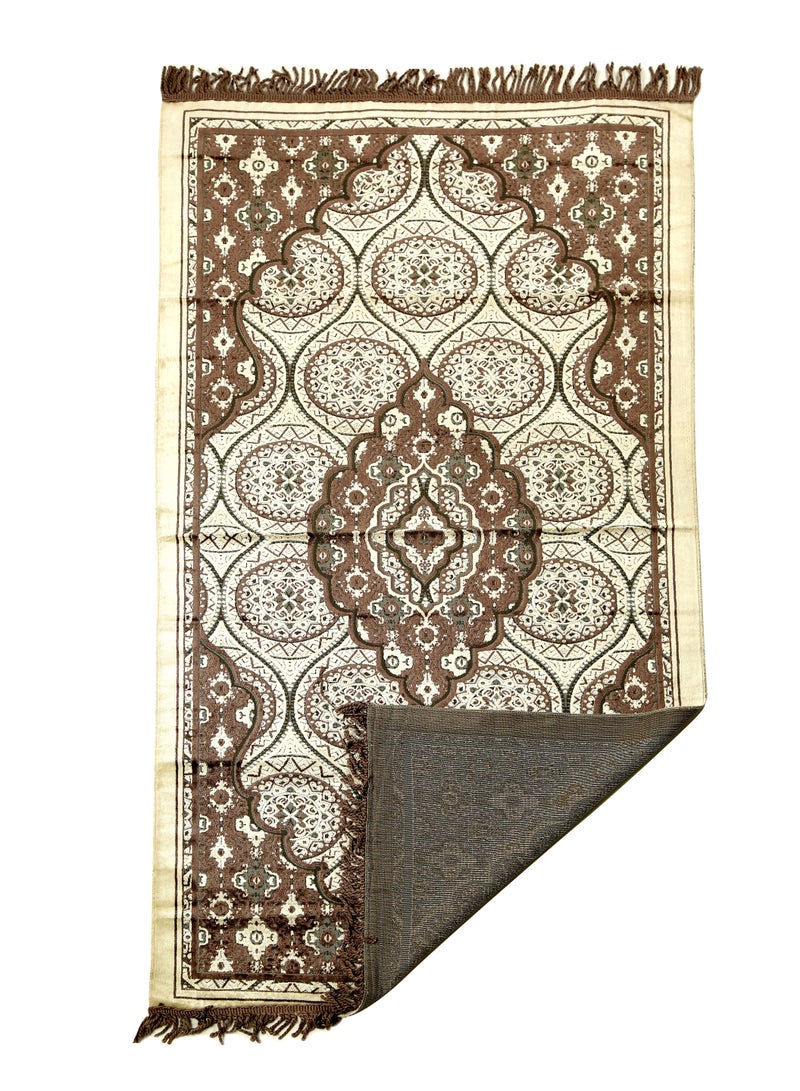 Prayer Mat 614GSM Anti-Slip Velvet Top Islamic Prayer Mat New Design Thick Padded Sajadah Prayer Rug for Men Women Eid Gift Ramadan ( 140cm X 70cm)