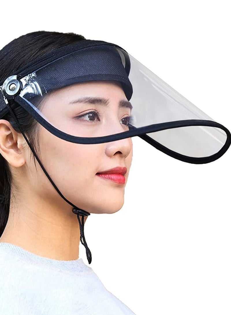 Plastic face mask plastic mask plastic visor sun hat visor clear mask Transparent Face Cover Cap Protective cap cap thicken empty top hat goggles mask hat full face mask Pack of 5Pcs