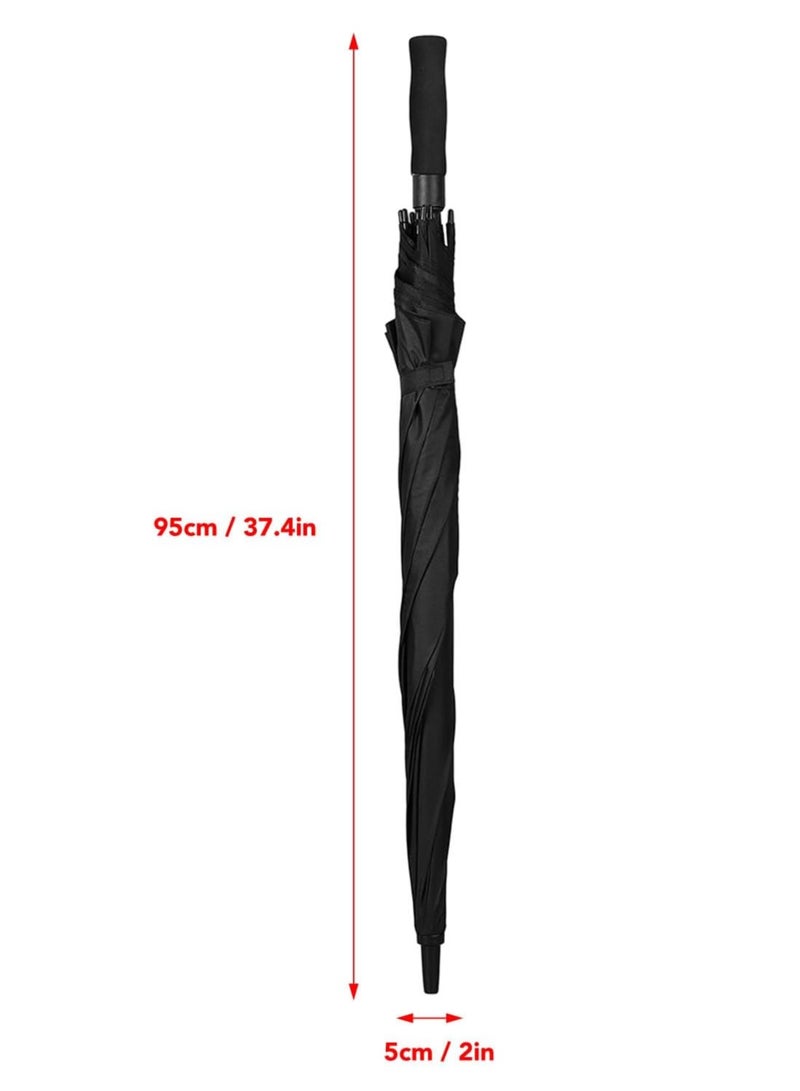 "Windproof 36 Inch Advertising Umbrella - Large Double Canopy, Durable & Strong, Perfect for Business Promotion & Gift Giving, Black"