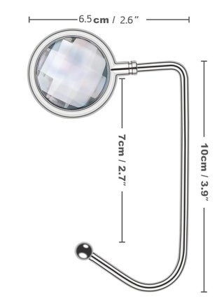 2 Pack Purse Hook Long Handbag Hanger for Table Desk, Creative Portable Bag Holder Under Counter Handbags Hook for Women Girl
