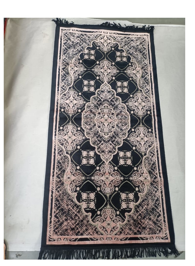 Prayer Mat 614GSM  Anti-Slip Velvet Top Islamic Prayer Mat New Design Thick Padded Sajadah Prayer Rug for Men Women Eid Gift Ramadan ( 140cm X 72cm)