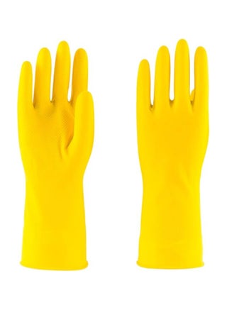 Household Latex Glove, Gloves, Rubber Dishwashing Extra Thickness, Long Sleeves, Kitchen Cleaning, Working, Painting, Gardening, Pet Care, Large YELLOW