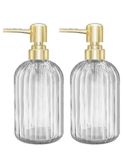 2PACK 18 Oz Glass Soap Dispenser with Rust Proof Stainless Steel Pump, Home Appliances Accessories Soap Dispenser