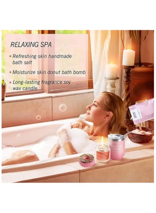 "Luxurious Valentine's Day Spa Gift Set for Women – Scented Candles & Bath Bombs, Relaxing Bubble Bath Gift for Her, Perfect for Birthday, Mother's Day, or Anniversaries"