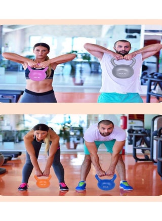 PE Coated Kettlebell Weights Solid Cast Iron Strength Training For Weightlifting Conditioning Strength & Core Training Great For Dumbbell Exercises