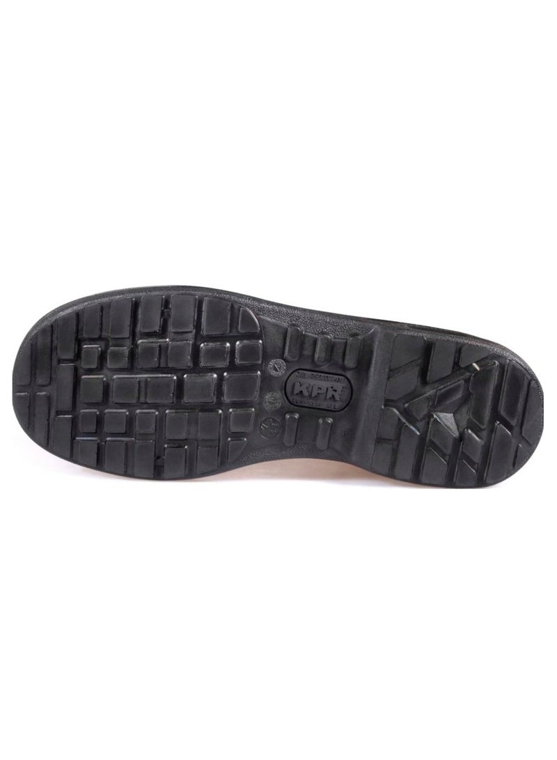 Steel Toe Boots for Men Work Boots Industrial Construction Non-Slip Water Proof Leather Shoes High Top Anti-Puncture Safety Boots Breathable Comfortable Size:UK 5.5(BLACK)