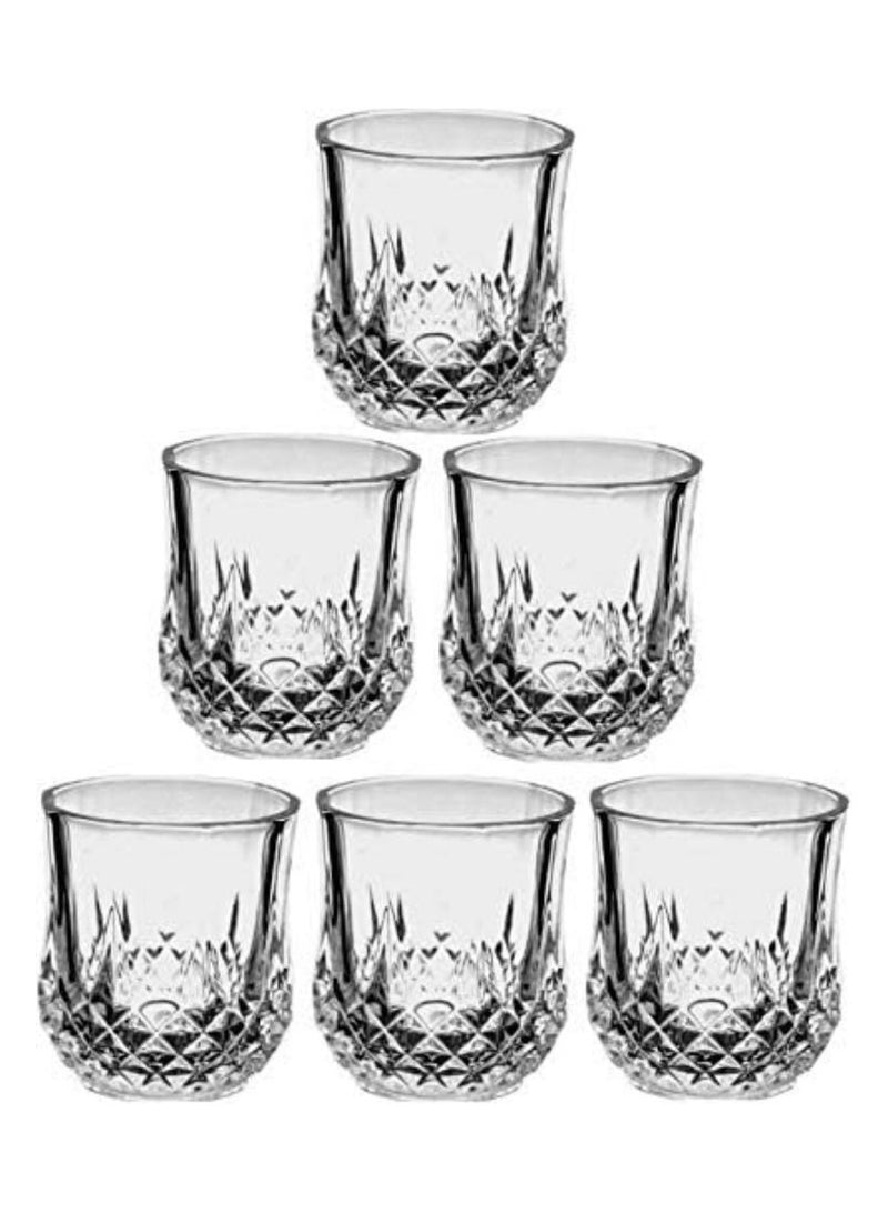 Dimond Cut Crystal Clear Glass - 210 Ml, 2 Pieces