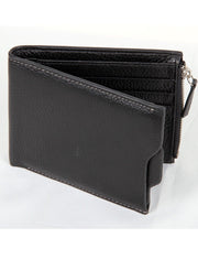 Slim Wallet for Men Genuine Leather Protected Purse Black
