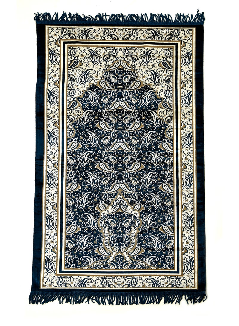 Prayer Mat 614GSM Anti-Slip Velvet Top Islamic Prayer Mat New Design Thick Padded Sajadah Prayer Rug for Men Women Eid Gift Ramadan ( 140cm X 70cm)