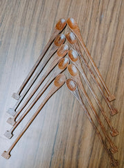 10PCS 10 Inch Wooden Long Spoons, Kitchen Wooden Cooking Spoon, Korean Style Soup Spoons, Suitable for Eating Mixing Stirring, Soup Stews (Brown)