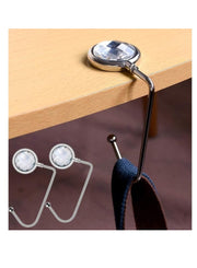 2 Pack Purse Hook Long Handbag Hanger for Table Desk, Creative Portable Bag Holder Under Counter Handbags Hook for Women Girl