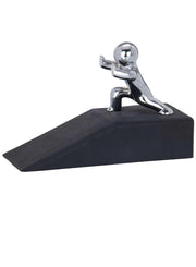 Premium Quality Hercules Doorstop Rubber/Steel, Black/Chrome