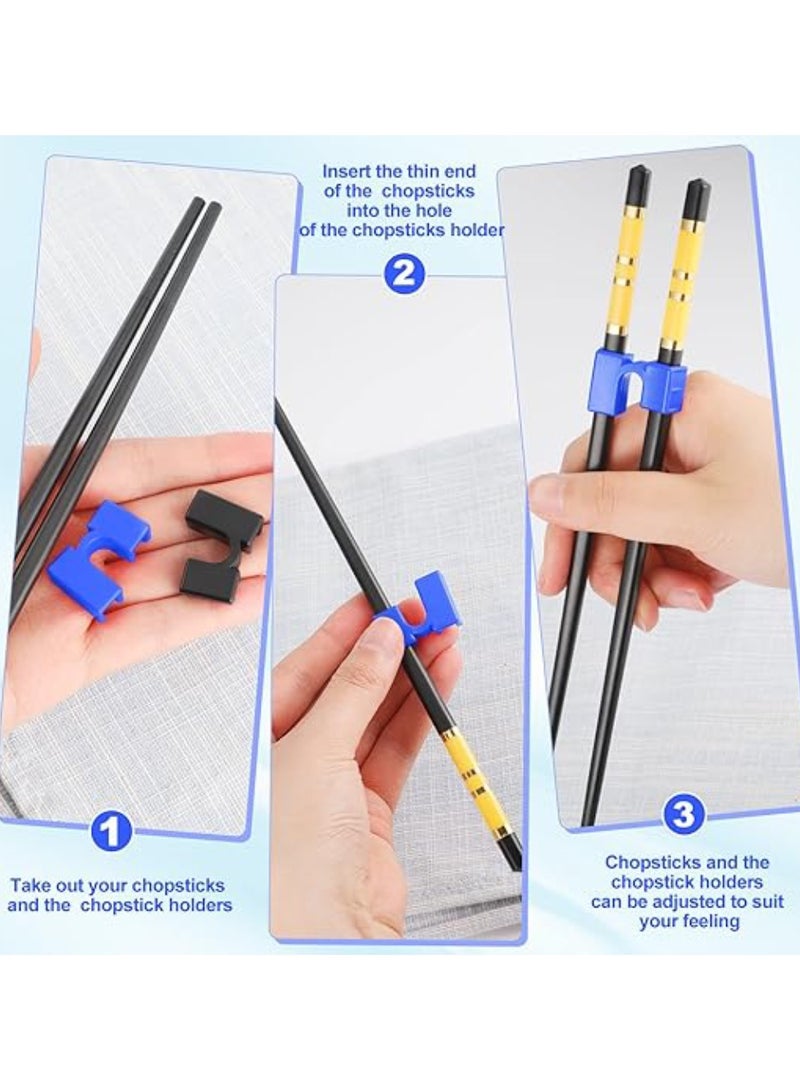 Chopstick Helpers 20 Pieces Reusable Chopstick Helpers Training Chopsticks BPA Free POM Fon-Toxic Non-Slippery for Many Age, Beginner, Trainers or Learner, Left or Right Hand BLUE