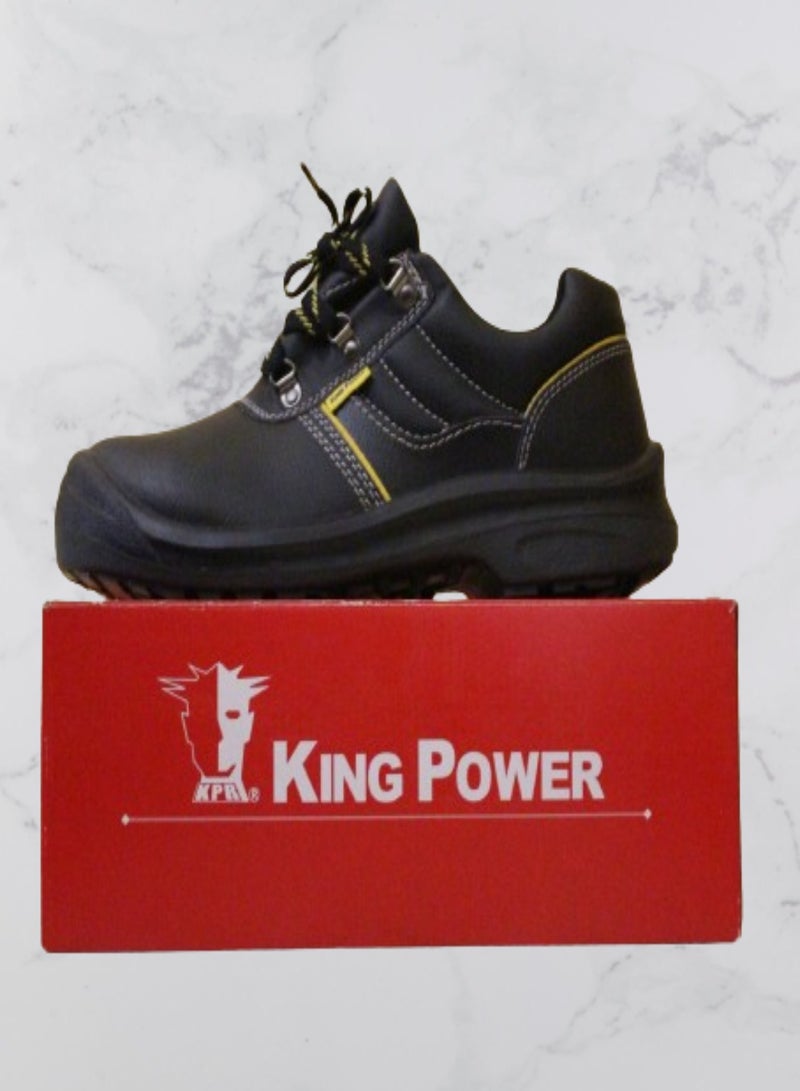 Steel Toe Boots for Men Work Boots Industrial Construction Non-Slip WaterProof Leather Shoes Anti-Puncture Safety Boots Breathable Comfortable Size:UK 10.5(BLACK)