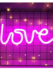 LOVE Letters Shape LED Light Wall Hanging Neon Light for Festival Party Wedding Decor Pink