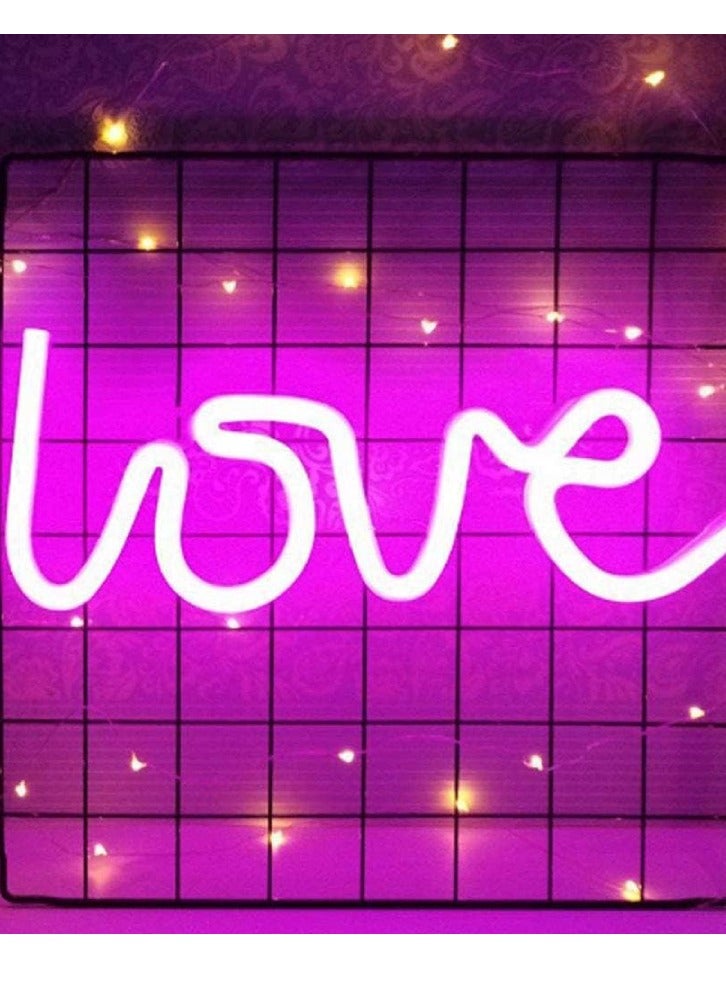 LOVE Letters Shape LED Light Wall Hanging Neon Light for Festival Party Wedding Decor Pink