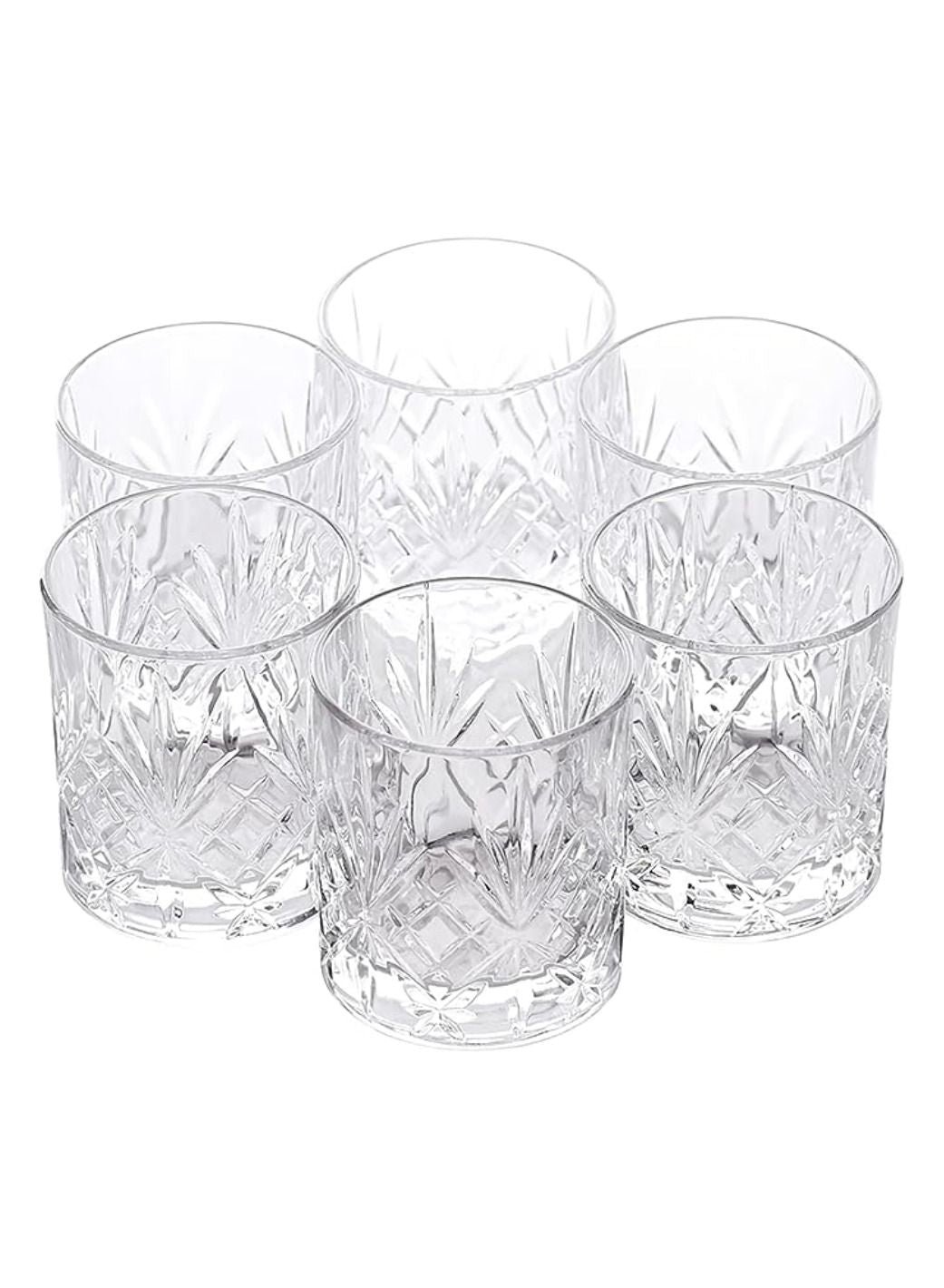 Italian Premium Old Fashioned 225 ML Crystal  Glass Set 6  225 ML