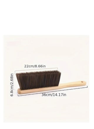 Hand Broom Cleaning Brushes-Soft Bristles Dusting Brush for Cleaning Car/Bed/Couch/Draft/Garden/Furniture/Clothes, Wooden Handle