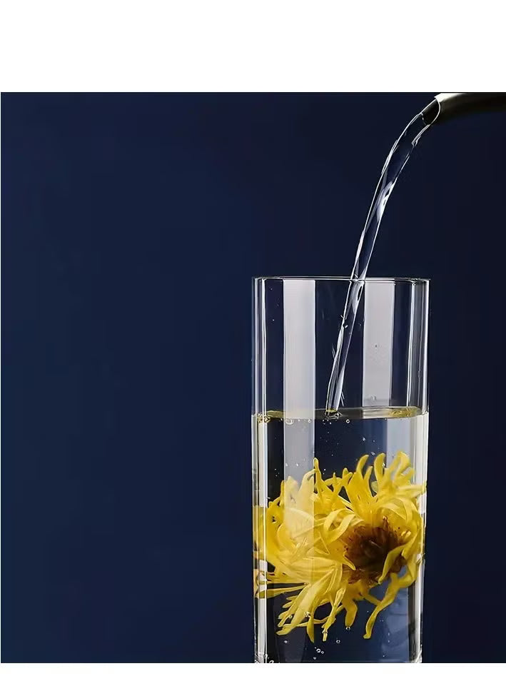 Set of 6 High-Quality Glass Tumbler Cups for Juice and Cold Beverages, Handblown Thick Lead-Free Insulated Glassware, Multipurpose Drinking Glasses, Hand Wash Only - Reusable Clear Glass Drinkware 130 ml