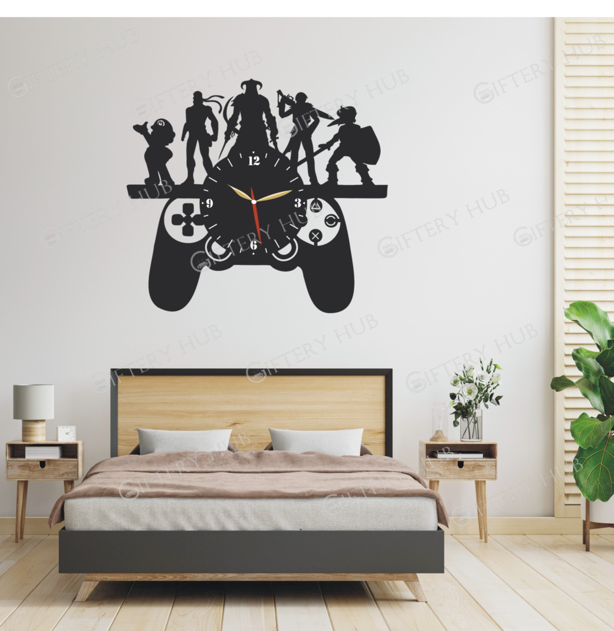 PUBG Gaming 3D Silent Wooden Wall Clock - Home & Office Decor