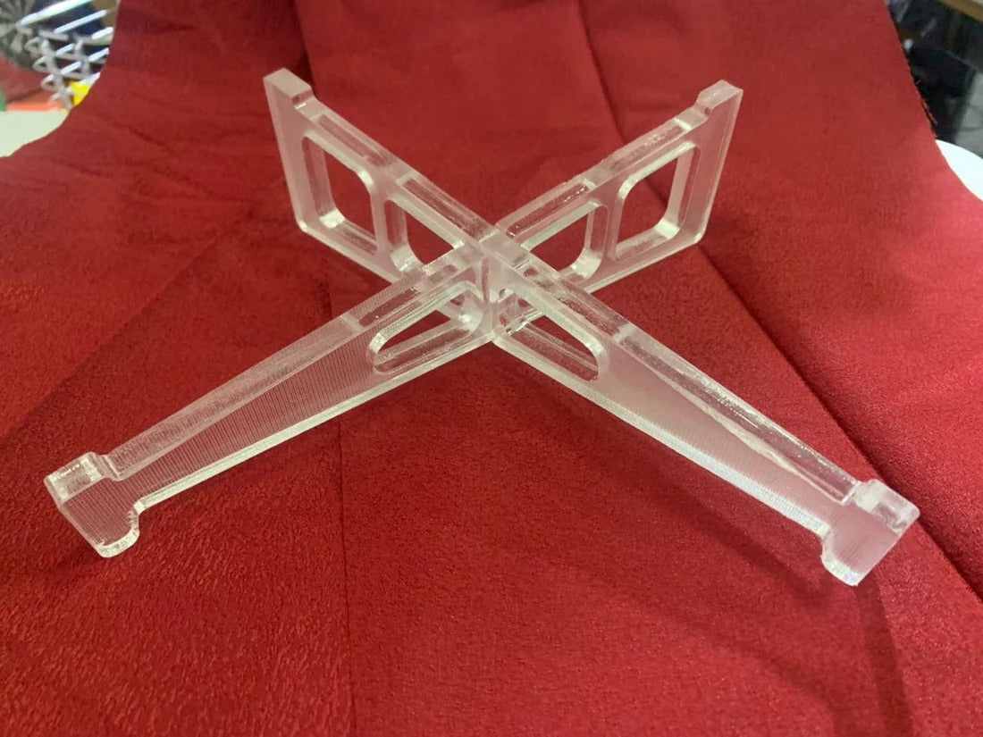 Acrylic Laptop Stand – X Shape Transparent Holder | Ergonomic Laptop Riser for Desk, Office & Home | Durable, Modern Design