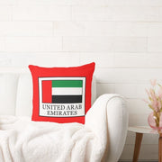 Red UAE Flag Pillow | National Day Cushion | UAE Home & Office Decor